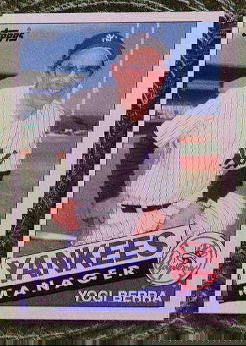 Yogi Berra 1985 Topps #155 Yankees Manager & Checklist