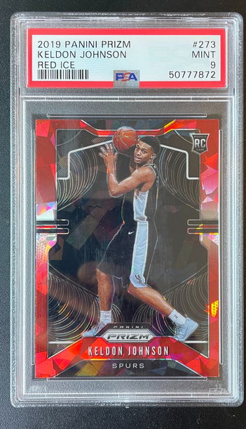 2019 Prizm Keldon Johnson Red Ice PSA 9
