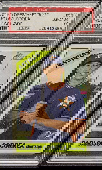 2015 Topps Heritage Carlos Correa #563 PSA 10 - Crack in slab 