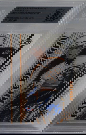 Patrice Bergeron 2003 Pacific Heads UP Retail Limited - Authenticated Signed Rookie Card