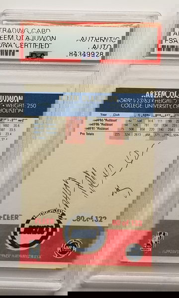 1987-88 Fleer Akeem Olajuwon auto PSA/DNA autograph signed Hakeem