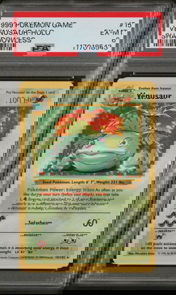 1999 Pokemon #15/102 Venusaur Base Set PSA 6