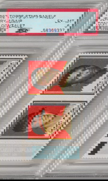 1962 Topps Stamp Panel with Tab: Jerry Adair / Tony Gonzalez PSA 6 (Excellent-Mint)