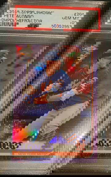 2019 Topps Chrome Pete Alonso Purple Refractor Rookie /299 #204 PSA 10