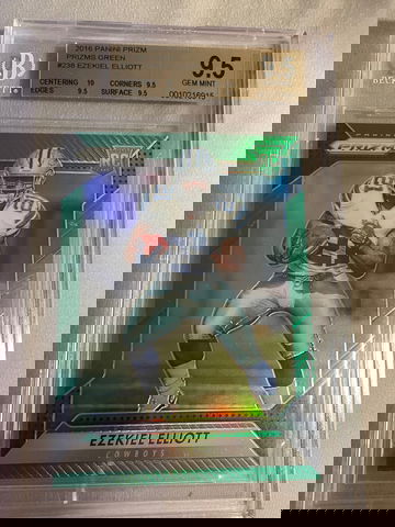 2016 Prizm EZEKIEL ELLIOTT Green BGS 9.5 True Gem +  Low Pop