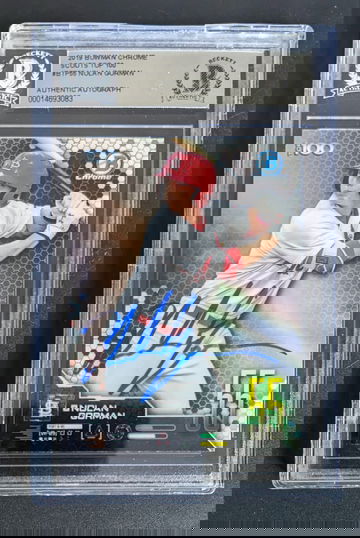 Nolan Gorman Autographed 2019 Bowman Chrome Scouts Top 100!