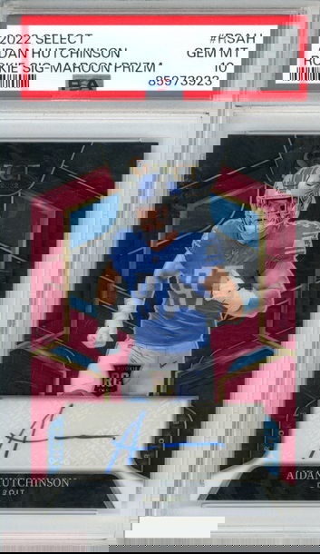 2022 SELECT ROOKIE SIGNATURES AIDAN HUTCHINSON #RSAH MAROON 9 OF 60 RC PSA 10