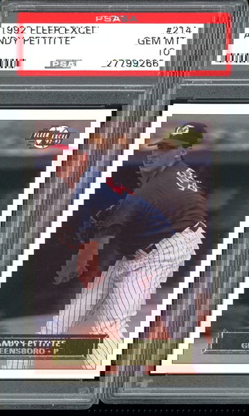ANDY PETTITTE 1992 FLEER EXCEL #214 PSA 10 RC