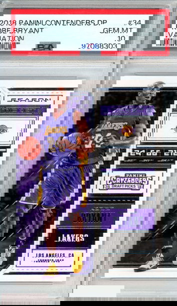 2018 PANINI CONTENDERS DRAFT PICKS KOBE BRYANT #34 VARIATION PSA 10 GEM MT