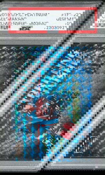 2019-20 OPC Platinum Thrilling Finishes Mosaic #TF-22 Cale Makar RY PSA 10