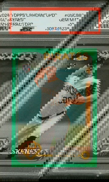 2024 Topps Chrome Update Green Refractor Paul Skenes #USC88 /99 PSA 10 RC