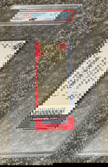 Randy Johnson 300TH Win Game 2009 San Francisco Giants Full Ticket PSA 8 Nm-mt