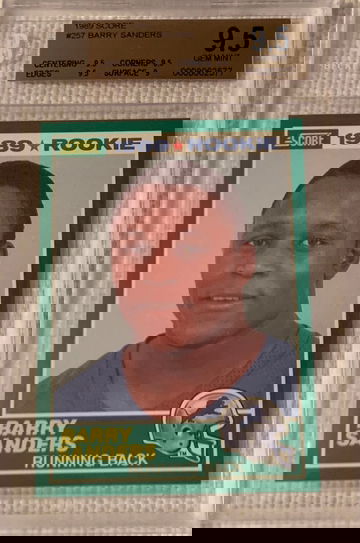 Barry Sanders 1989 Score #257 Rookie Card BGS 9.5. 9.5 Centering. HOF'er 