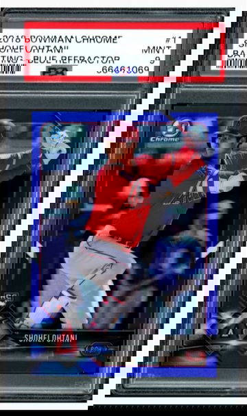 2018 Bowman Chrome #1 Shohei Ohtani Rookie Blue Refractor /150 Batting PSA 9 RC