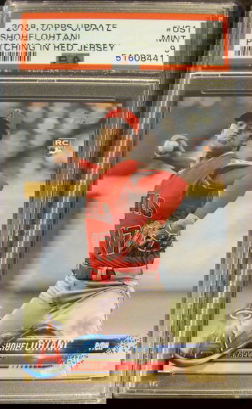 2018 Topps Update Shohei Ohtani Pitching In Red Jersey PSA 9 Mint