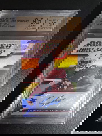 2018 certified Christian Kirk rookie roll call mirror Gold /25 BGS 9.5/10