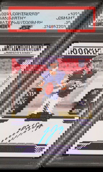 2024 Contenders JJ McCarthy Variation Rookie Ticket Auto PSA 10 #101 RC