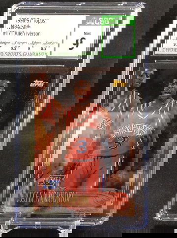 1996 Topps 50th Foil Allen Iverson RC CSG 9 