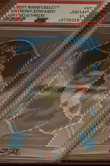 2020 Select Anthony Edwards Light Blue Prizm /299 PSA 10