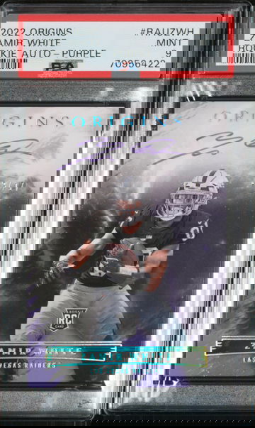 2022 Origins Rookie Autographs Zamir White Purple #13/17 - PSA 9