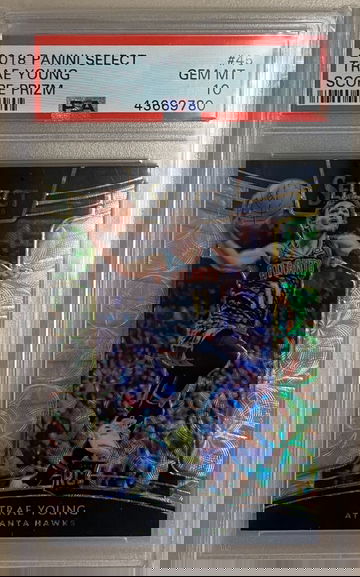 2018 Panini Select Scope Prizm #45 Trae Young Hawks RC Rookie PSA 10 - Super low pop !!!!!