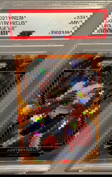 Justin Fields Prizm Orange Ice PSA 9