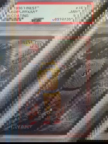 1996 Topps Finest Kobe Bryant Rookie PSA 9 w/ coating