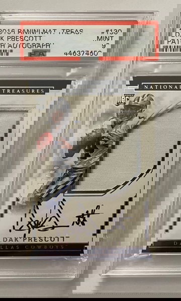 2016 Panini National Treasures Dak Prescott RC RPA Patch Auto 17/99 #130 PSA 9