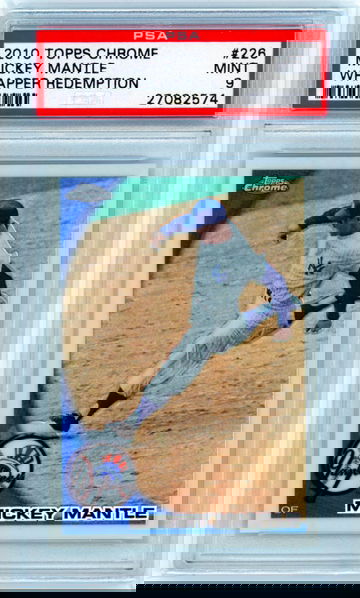 2010 Topps Chrome #226 Mickey Mantle Wrapper Redemption PSA 9 MINT!