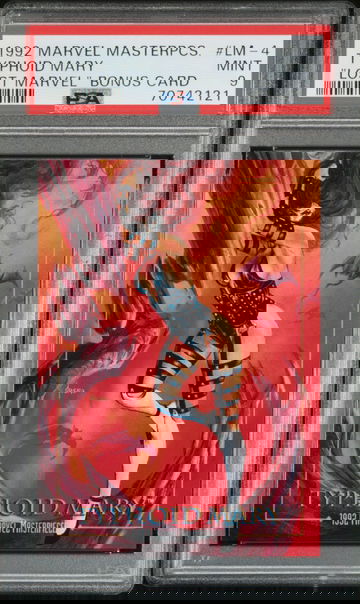 1992 Marvel Masterpieces Lost Ladies Bonus Card Typhoid Mary #LM-4 PSA 9