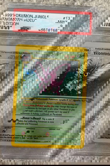 1999 Pokémon jungle venomoth holo 1st edition psa 9 #13/64
