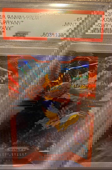 🔥2019 Prizm #8 Kobe Bryant Ruby Red Wave Prizm PSA 9 Mint
