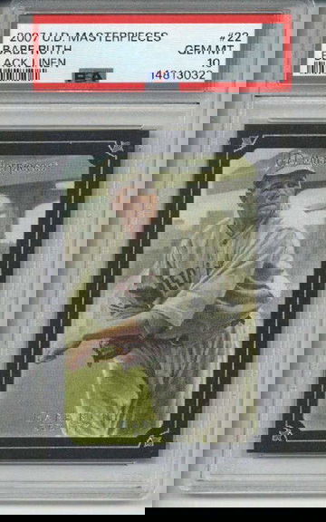 2007 UPPER DECK MASTERPIECES BLACK LINEN BABE RUTH CARD RED SOX /99 PSA 10