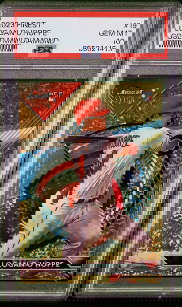 2023 Topps Finest Logan O'Hoppe Gold Mini Diamond /50 #19 PSA 10 Angels