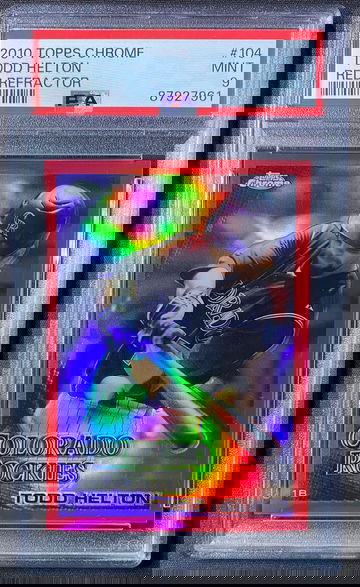 2010 Topps Chrome Todd Helton Red Refractor PSA 9