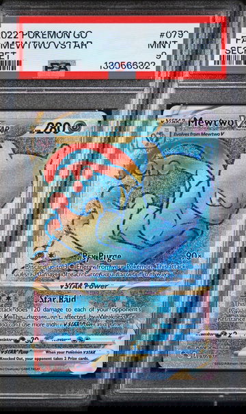 2022 Pokemon Go Secret Rare Mewtwo Vstar #79 PSA 9