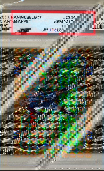 2017 Panini Select Soccer #224 Kylian Mbappe Copper (#08/49) PSA 10 Gem Mint RC