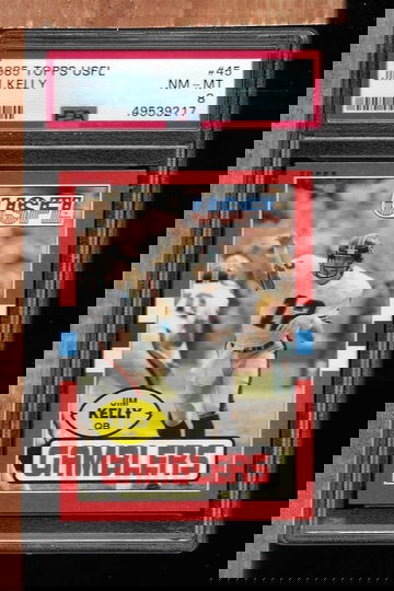 1985 TOPPS USFL JIM KELLY PSA 8