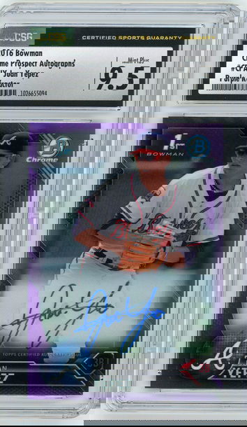 JUAN YEPEZ 2016 Bowman Chrome 1st Purple Refractor Rc #94/250 CSG 9.5