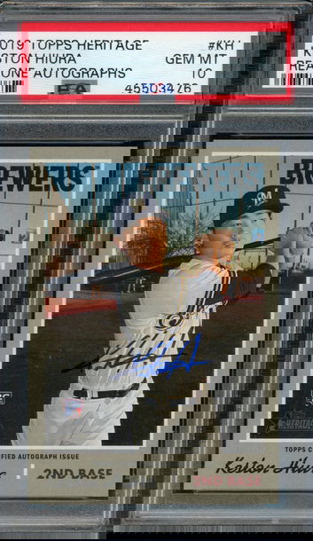 2019 Topps Heritage Keston Hiura Autograph PSA 10