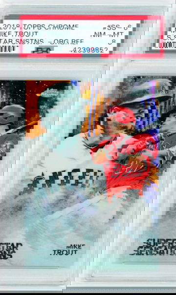 2018 Topps Chrome S.Star Sensations #SS-6 Mike Trout Orange Refractor PSA 8 NM-MT!