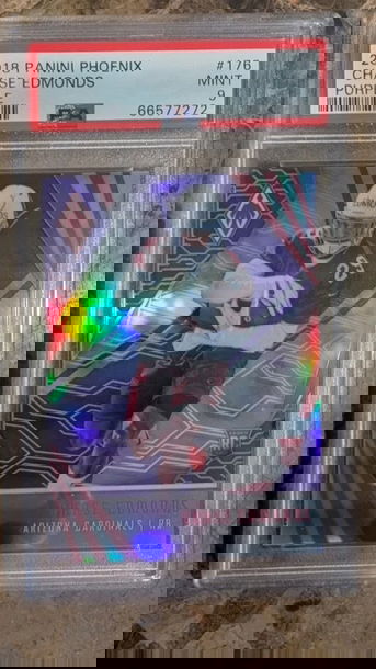 2018 Panini Phoenix - Rookies Purple #176 Chase Edmonds /149 (RC) PSA 9