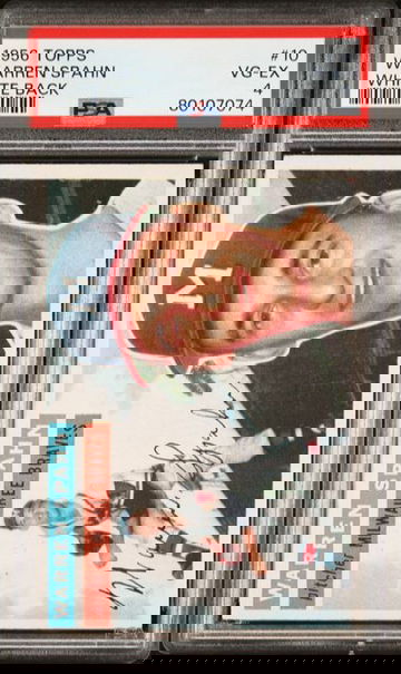 1956 Topps Warren Spahn White Back #10 PSA 4 [BL-1.37]