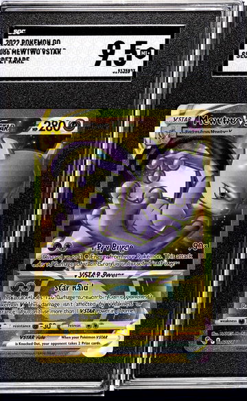 2022 Pokémon Pokémon GO Gold Secret Rare Mewtwo #086/078 VSTAR SGC 9.5