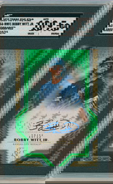 2023 Topps Five Star Bobby Witt Jr. #FSA-BWI1 GREEN AUTO #10/15 SGC 9.5 AUTO 10