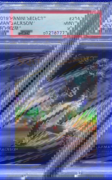 2019 PANINI SELECT LAMAR JACKSON FIELD LEVEL SILVER PRIZM #214 PSA 10 GEM MINT