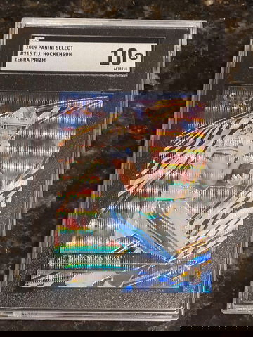 2019 TJ Hockenson Select Field Level Zebra PRIZM (SGC 10)