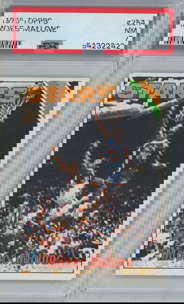 1975 Topps 254 MOSES MALONE RC PSA 7 Rookie Card