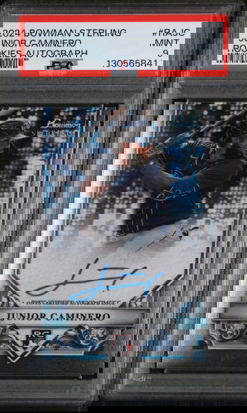 2024 Bowman Sterling Rookies Autograph Junior Caminero #RA-JC PSA 9