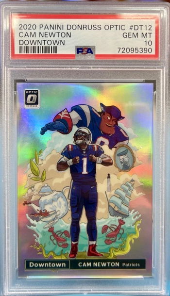 2020 Cam Newton DOWNTOWN PSA 10!! Donruss Optic #DT12 New England Patriots 💎 🔥 